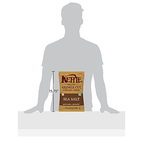 Image of Kettle Brand Potato Chips, Krinkle Cut Sea Salt, 13 Ounce Bag