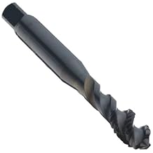 Dormer E003 Powdered Metal Spiral Flute Threading Tap, Black Oxide Finish, Round Shank with Square End, Modified Bottoming Chamfer, M24-3.00 Thread Size