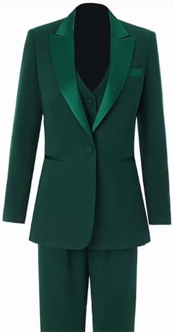 Womens Tuxedo 3 Piece Suit Sets for Women Blazer Pants Vest Set Womens Business Professional Outfits - Image 2