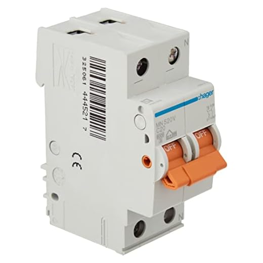 Hager M144698 - Magnetotermico 1 polo + neutro naranja 20a