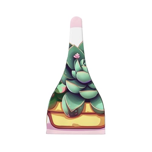 Newborn Baby Hat, Cartoon Succulents Print Soft Top Knot Beanie Cap, Cute Baby Headwear for 0-6 Months Black2