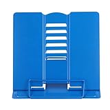Buchständer 6 Ebenen Verstellbarer Tragbarer Metall-Bücherhalter Buchständer für Bücher Dokumente Zum Lesen von Tablets(Blau)