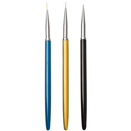 ATWORTH 3 PCS Nail Art Brushes Liner Pens Design Painting Nail Beauty Tool Set UV Gel Polish Brush Tool Set
