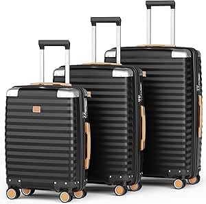Joyway 3 Piezas Juego de Maletas, Trolley de Viaje Rígidas en PP, Ultraligero Duradero, con 4 Ruedas Dobles Giratorias, Cerradura TSA Ideal para Viajes Familia, Viajes Largos