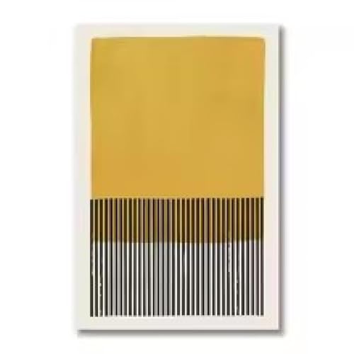 Peinture minimaliste pour mur vide affiche toile salon moutarde gris - 3