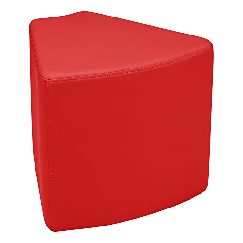Image of Sprogs 18 inch H Structured Wedge Stool -Flexible Modular Collaborative Soft Seating for Office, Home, Lounge and School Classrooms with Durable Frame & Set of 2 inch Legs Add-on - Red