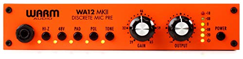 Warm Audio WA12 MKII Single Channel Microphone Preamplifier & Instrument DI, Black and Orange