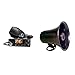 Uniden PRO505XL 40-Channel CB Radio. Pro-Series, Compact Design. Public Address (PA) Function. Black & All-Weather Mono Trumpet Horn Speaker - 5? Portable PA Speaker with 8 Ohms Impedance