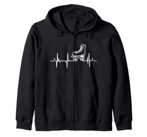 Cardiogramma del pattinaggio artistico a rotelle Felpa con Cappuccio