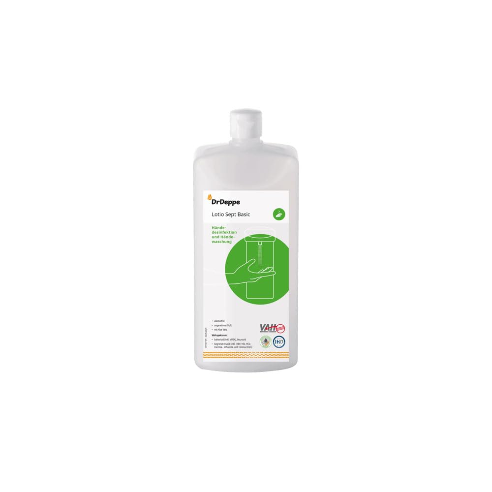 10 Stück Franz Mensch Lotio Sept Basic Händedesinfektion 1l | transparent, alkoholfrei, Händewaschung, Händereinigung, 1 Liter, Desinfektionsmittel