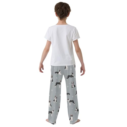 Boys' Pants Dogs Terrier Paws Cute Long Bottoms Jogger Pants Elastic Waist Trousers with Pockets S-XL3