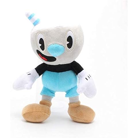 TIBEMI Cuphead Plush Doll Toy 25cm/9.8inch Game Cuphead Stuffed Toys Cuphead Mugman Brocup Stuffed Doll Birthday Children Gift (Blue), Children One Size (QGSDF4165165) Cover