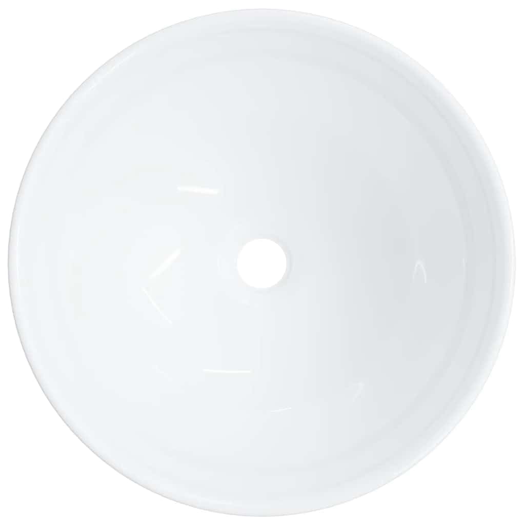 Lavabo de cerámica blanco 28 x 28 x 10 cm, lavabo de mano para lavabo, baño, cocina, cuarto de baño para invitados, lavabo empotrado con desagüe, repuesto