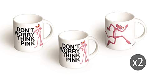 Molecuisine Set Taza De Café 6 Uds. Pink Panther 10 cl Blanco