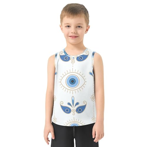 JUNZAN Evil Eye Boys Tank Tops Sleeveless Toddler Vest Beach Casual Clothes for Gym Swim Beach Outdoor 3T2