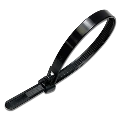 Releasable Reusable Cable Ties 10 Pack Black Cover