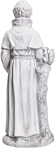 Toetol St Francis Garden Statues 31 Inch Saint Francis Of Assisi Catholic Christian Yard Decor Lawn Garden Patio Outdoor Sculptures Magnesium Oxide Stone Grey Garden Art Decorations #TOP5