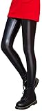 LOLANTA Mädchen Vlies Leggings aus Lederimitat,Thermal Treggings Hose Skinny Fit Kinder(10-11 Jahre,Schwarz,Tag 160)