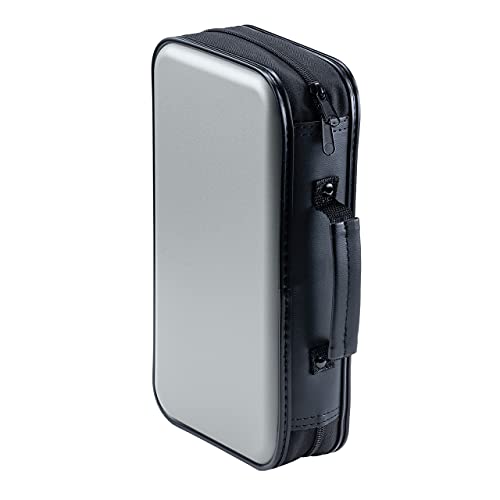 Sanwa 96 Capacity Cd Case, Large Cd Sleeves, Portable Dvd Vcd Storage Box, Portable Zipper Bag, Eva Protective Blu-Ray Wallet With Handle, For Car, Home, Office, Games Disc, Audio Music, Silver #TOP1