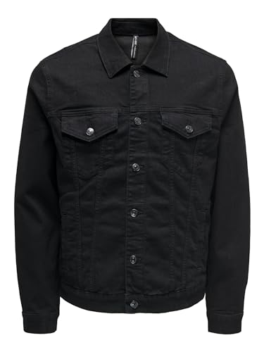 ONLY & SONS Men's ONSCOIN 4332 Jacket NOOS Jeansjacke, Black Denim, L