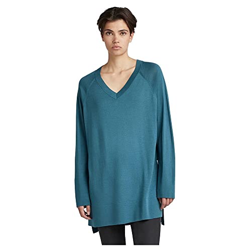 G-Star Raw Oversized V-Neck Knitted Pullover, Tejidos Para Mujer, Azul Dragonfly D22503-B692-D304 , S G-Star Raw Oversized V-Neck Knitted Pullover, Tejidos Para Mujer, Azul Dragonfly D22503-B692-D304 , S