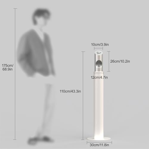 Steel Lockable Trash Can for Secure Waste Disposal in Patios, Gardens, Hotels, Pubs & Offices - Durable Standing Waste Container with Key Lock System