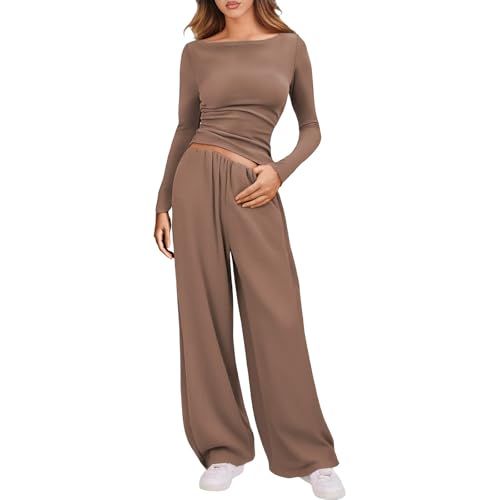 Tenue 2 pièces manche longue et pantalon large pour vos journées détente et loungewear d'été