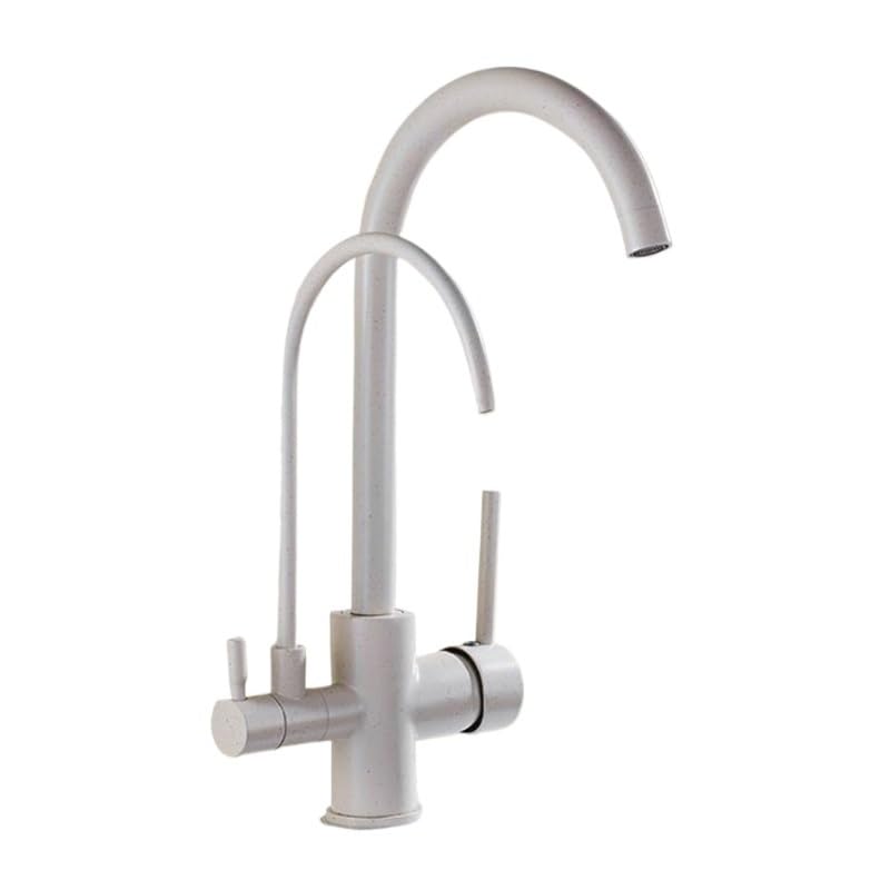 Grifo purificador de agua con acabado de latón elegante y triple salida giratoria para cocina