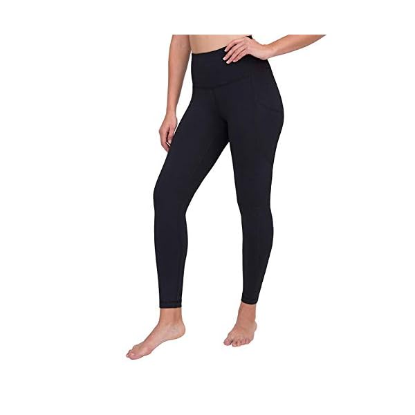 90-Degree-By-Reflex-Womens-Power-Flex-Yoga-Pants 90 Degree by Reflex Power Flex Yoga Pants - High Waist Squat Proof Ankle Leggings with Pockets for Women - Black - Large