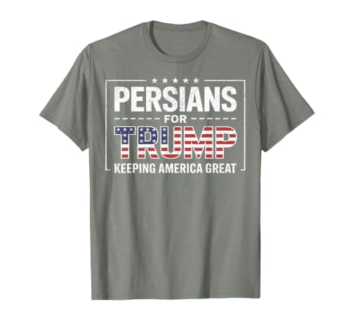 Persians for Trump Keeping America Great T-Shirt, Men, Olive Heather, X-Large
