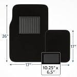 Black Universal Carpet Auto Floor Mats 4 Piece - Image 2
