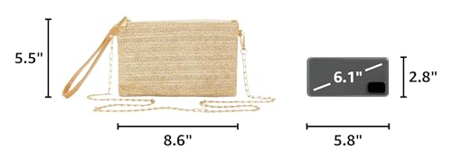 Image of Straw Purse Crossbody Bags for Women Summer Purses Handbags Beach Straw Clutch Wristlet Wallets