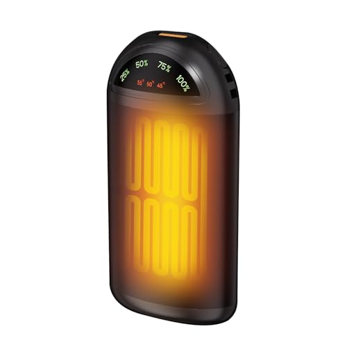 Calentadores de manos recargables, portátil con iluminación LED para actividades al aire libre - Calefacción portátil de 3 niveles para senderismo, camping deportes al aire libre mochila