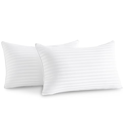 Image of Oubonun 14 x 22 Throw Pillow Inserts, Firm and Fluffy Decorative Pillows for Couch Bed Sofa with Soft Cotton Cover White Cushion with Down Alternative Pack of 2