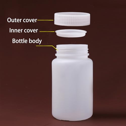 Bettomshin AH6406Q2408CA 5Pcs 500Ml Pe Plastic(Food Grade) Bottles, Wide Mouth Lab Reagent Bottle thumb #3