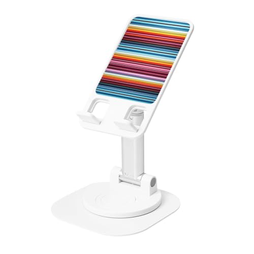 KIRROWE Soporte de teléfono de líneas coloridas, soporte de escritorio ajustable para iPhone y todos los teléfonos, rotación de 360°, plegable integrado
