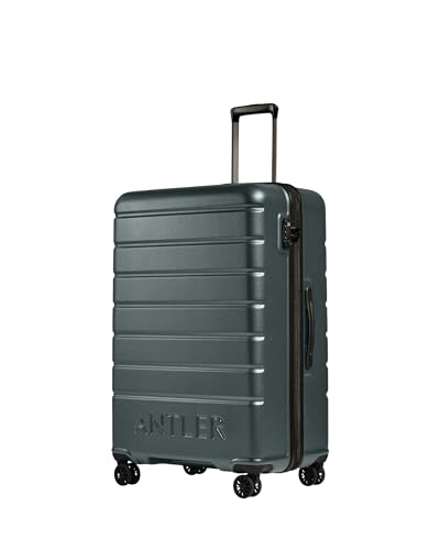 ANTLER - Logo Hard Shell Large Suitcase - Durable Lightweight & Expandable 4 Spinner Wheels - Adjustable Handle TSA Lock 81cm - Granite