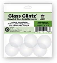 Eco Green Crafts 30Mm Recycled Glass Glintz, Clear