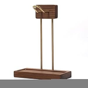 WXXT Houder voor hoofdtelefoon, hoofdtelefoonhouder, houder voor hoofdtelefoon van walnoothout en aluminium, houder voor…