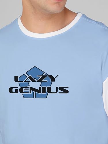 Image of crazymonk Men's Cotton Printed Nagi Blue Lock Oversized Sky Blue T-Shirt