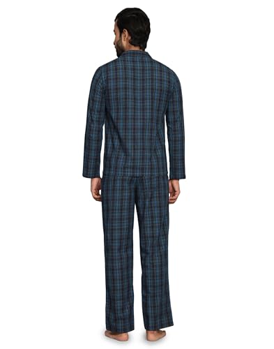Image of B STORIES Men's 100% Cotton Full Sleeve PJ Set - Checkered Nightwear Set | Soft Loungewear | Comfortable Sleepwear | Stylish Casual Home Wear Shirt & Pant (S-XXL)