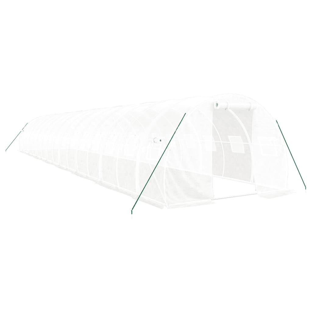 Homgoday Invernadero con Estructura de Acero Blanco 48 m² 16x3x2 m, Invernadero Caseta Jardín Terraza Plantas Semilla Cultivo Huerto Verduras Cubierta Casero