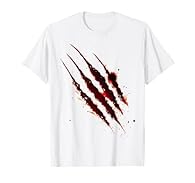 Bloody scratches shirt, enjoy Halloween night horror haunts. Scary shirt for men and women, boys and girls. Lightweight, Classic fit, Double-needle sleeve and bottom hem