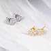 Delzzad Moissanite Earrings for Men, Sterling Silver S925 Flower Cluster Stud Earrings Screw Back Earrings for Women, 7-Stone Design (Golden, 8.7mm(1.4ct))