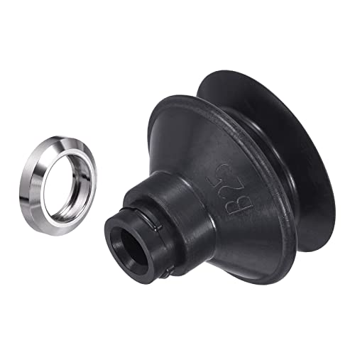 PATIKIL Vacuum Suction Cup, 1 Pack Nitrile Rubber 4mm ID x 27mm OD Pneumatic Bellows Sucker Pad with Gasket for Industry, Black