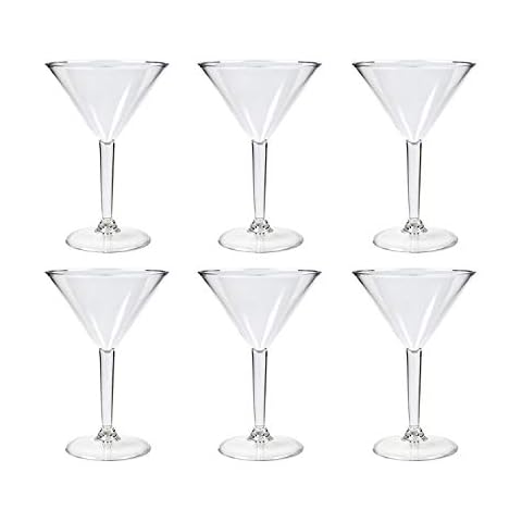 YöL 6X Clear Reusable Martini Glasses Cover