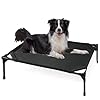 Elevated Dog Beds for Medium Dogs, Portable Raised Medium Dog Bed for Indoor & Outdoor Use, No-Slip Feet Pet Cots, Pet Hammock with Breathable Mesh, Black