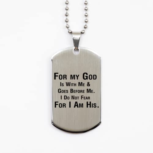 Colgante militar de plata cristiano no temo por yo soy suyo