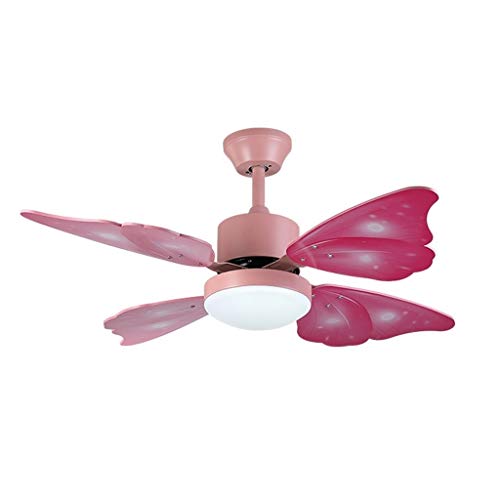 Ventilador de Techo Moderna minimalista 42 pulgadas creativo fan de la mariposa luz de techo ultra silencioso ajuste de luz de tres velocidades LED de tres colores de la fuente de luz Niños Decoración