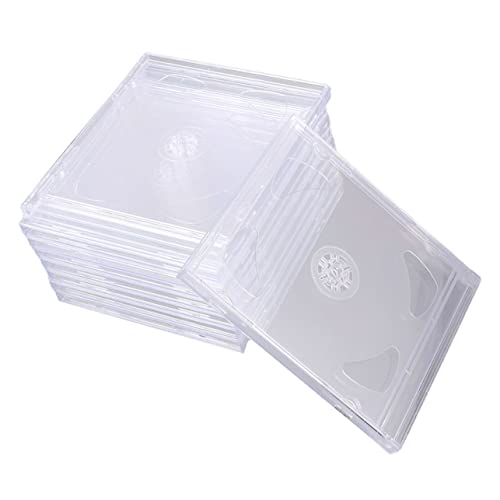 Ciieeo 9Pcs Transparent Acrylic CD Boxes Double Dvd Holders for Lightweight and Portable CD Display Cases for Music Discs Game Discs and More